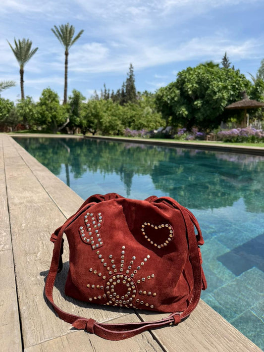 Happy Bag Daim Bordeaux