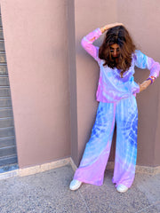 JANIS Tie&Dye Pants - Blue/purple/pink