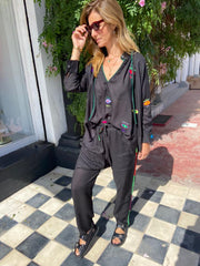 Pantalon Ali brodé - Noir