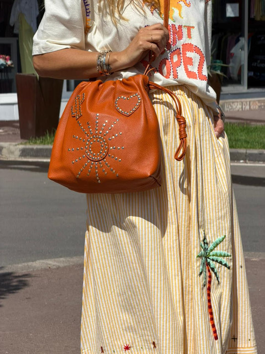 Happy Bag Cuir Orange