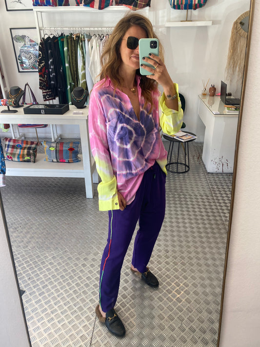 Purple Ali Embroidered Pants 