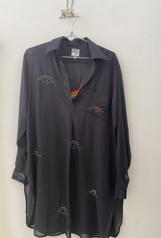 stellah-marrakech-Chemise-longue-rainbow-eyes-noir-coton-4