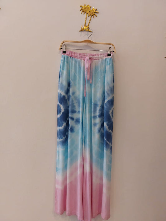 JANIS Tie&amp;Dye Pants - Blue/purple/pink 