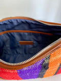 Pochette Luna - Violette & Orange - Cuir Naturel