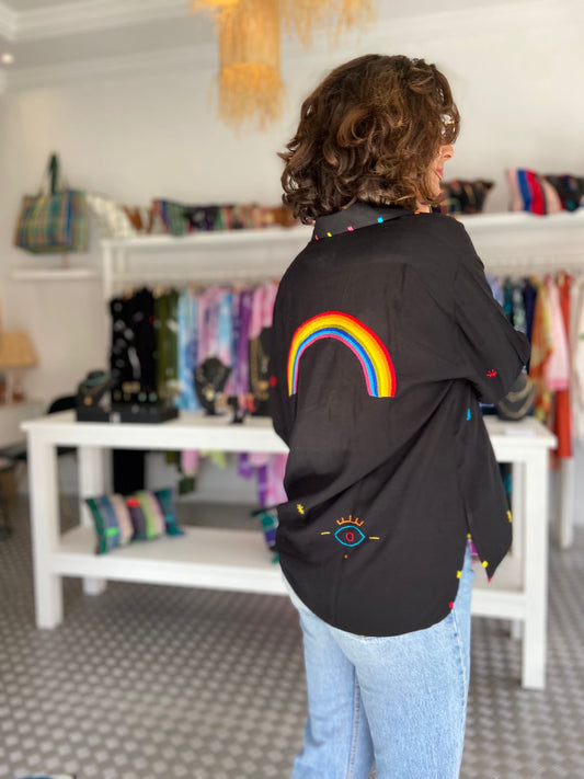 Black Rainbow Short Shirt